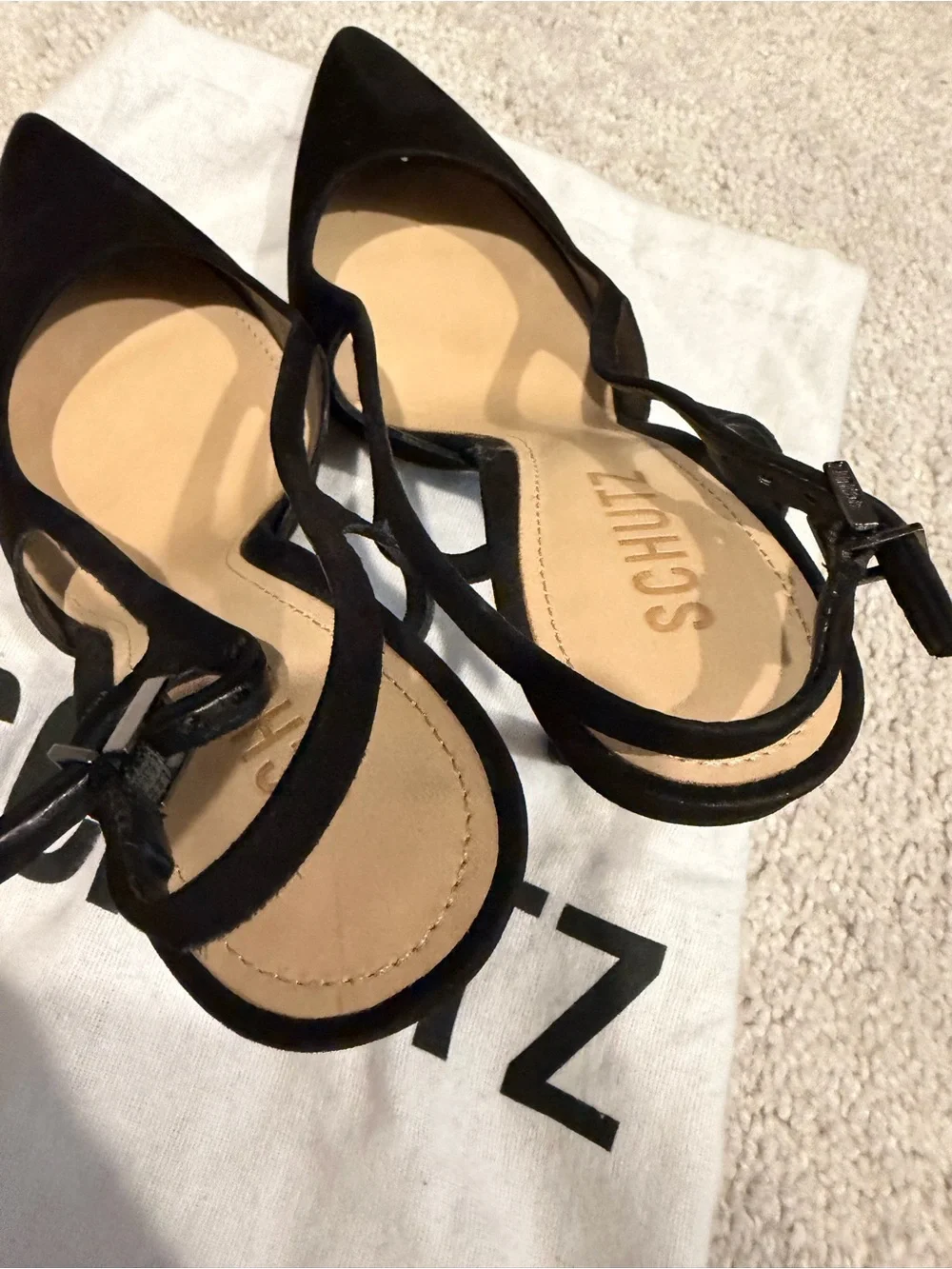 SCHUTZ - Boris 75MM Suede Slingback Pumps.